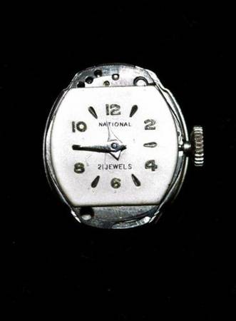 Ladies (Elgin) National 14 KT White Gold With Diamonds Wrist Watch