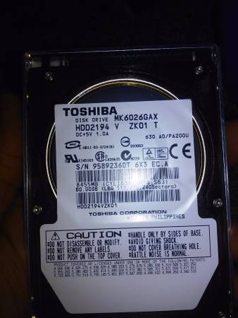 laptop 60gb hard drive