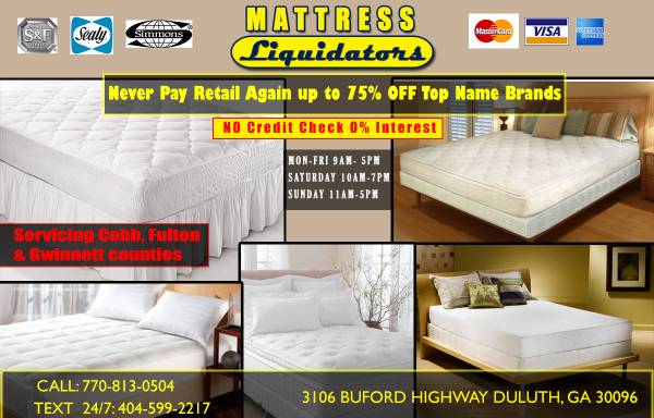 Late Sale 250 Queen mattress (T0P NAME BRAND) or King 399 (DuluTh)