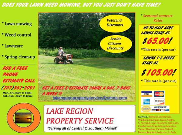 LAWN MOWING amp LAWNCARE SERVICES (Portland,Falmouth,Cumberland,Gray,Poland)