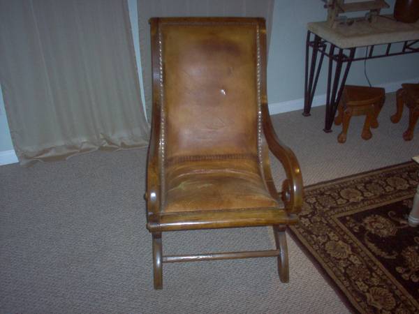 Leather Sleigh Lounge Chair (Northridge)