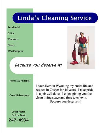 Lindas cleaning service TIME FOR WINDOWS (Casper area)
