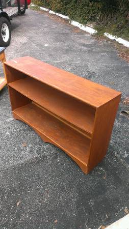 Long Low 2 Shelf Wooden Bookcase