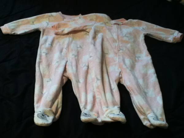 LOT Baby Girl Pajamas 9mo. 12mo. 18mo. and a LOT of clothes (NB