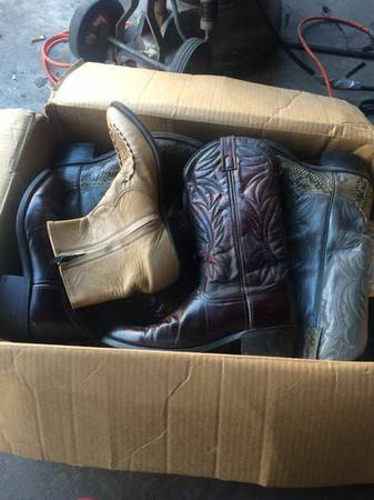 Lot of 5 pair leather cowboy boots 8.5