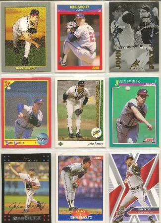 LOT1) 25 MIXED BRANDS AND YEARS, JOHN SMOLTZ  , CARDS.NO DOUBLES