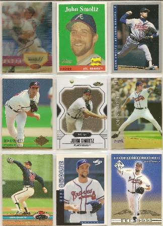 LOT2) 24 MIXED BRANDS AND YEARS, JOHN SMOLTZ  , CARDS.NO DOUBLES
