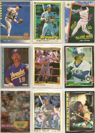 LOT3) 25 MIXED BRANDS AND YEARS, ROBIN YOUNT  , CARDS.NO DOUBLES