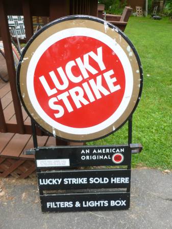 Lucky Strike Cigarette Double Sided Sign (Windham)