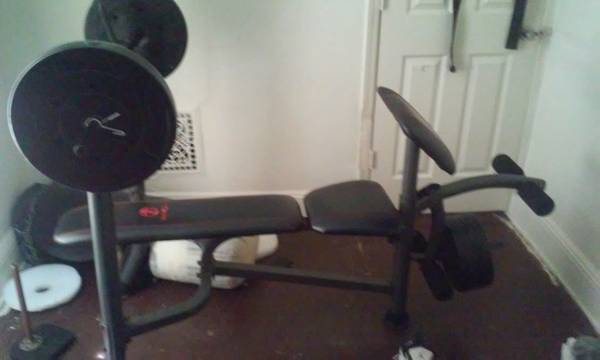 Marcy weight bench w weights