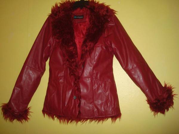 MaroonBurgandy PleatherLeather CoatJacket