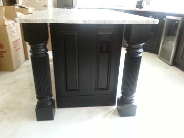Massive Reeded Wood Kitchen Island, Counter or Table Leg