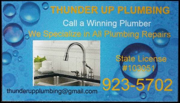 THUNDER UP PLUMBING (Okc amp Surrounding Metro)