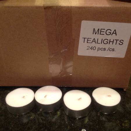 Mega Tea Lights 50 cases retail 12k asking 3500 (Nevada)