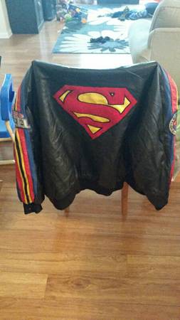 mens 3xl man of steel WB leather jacket