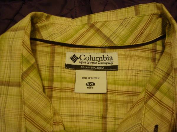 Mens Columbia Button Long Sleeve Tech Shirt, Sz. XXL