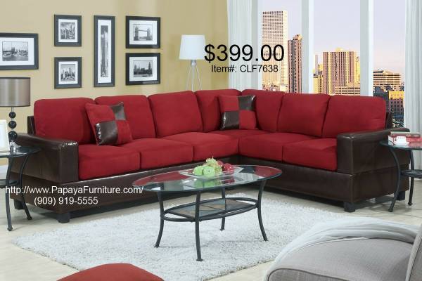 Microfiber Sectional sofa or Leather Sectional in stock ()