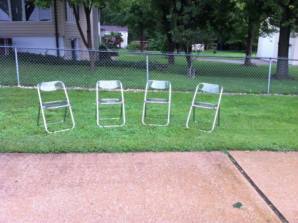 Mid Century Set of 4 Lucite Folding Chairs