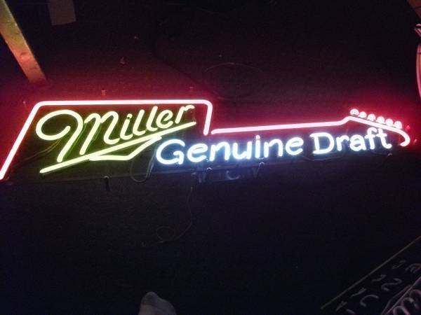 Miller MGD guitar neon beer sign...classic