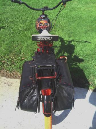 Motorized Ghost Rider skull custom painted bicycle (Aberdeen)