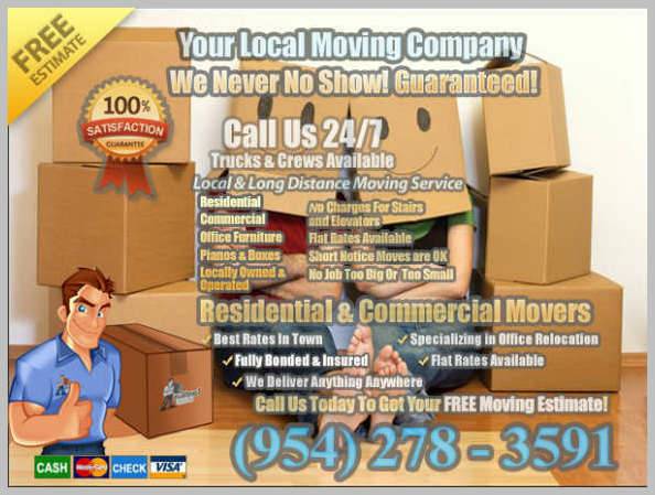 Moving Full Service 24 Hours Call Before 5pm (Hollywood FL  Surrounding Areas)