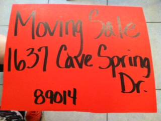 Moving Sale (1637 Cave Spring Dr)