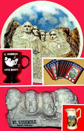Mt. Rushmore Decorative Cup Plate and Statuary  20.00