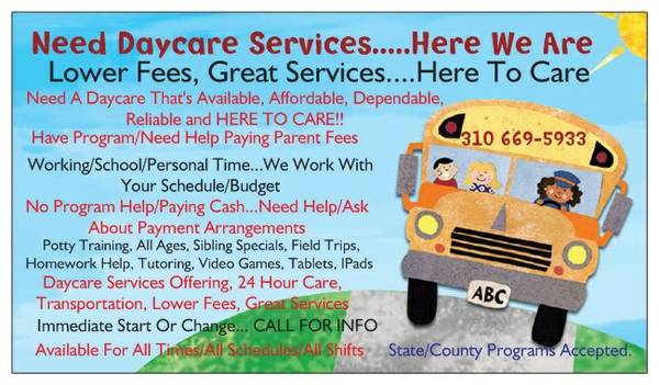 Need Daycare...Like Now  24 Hour Daycare Is Enrolling....Now (Lower Fees To Help)