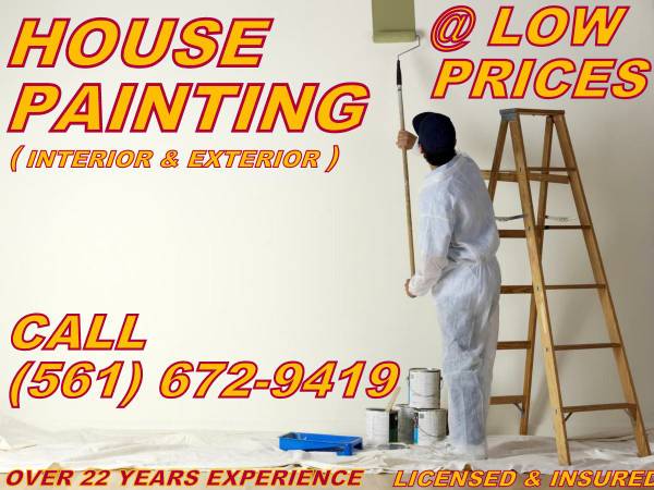 Need Painting One wall or entire house. Interiorexterior  Low Price (All Broward and Palm Beach served)