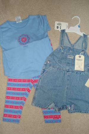 NEW 24 Month Lot OshKosh Shortalls, Leggings, Shirt, Jeans, amp More