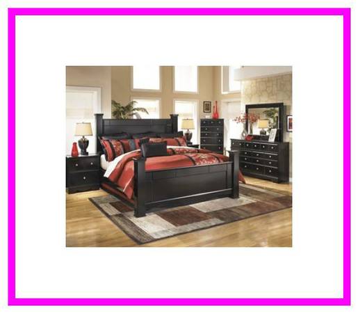 New Bedroom set Post bed Black