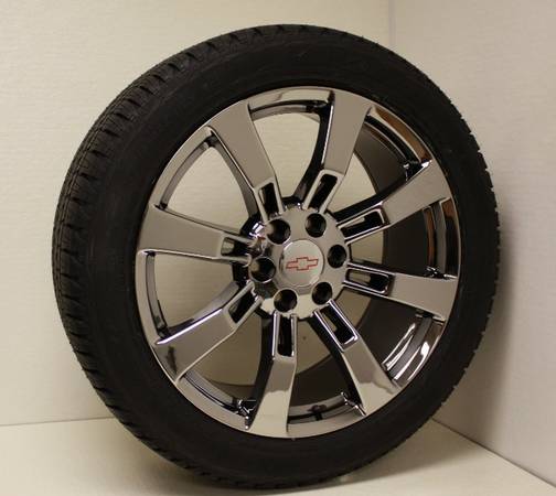 New BLACK Chrome LTZ Silverado Z71 Tahoe 20 Wheels Rims Tires