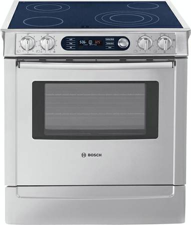 New Bosch Stainless Slide In Electric Convection Range  HEI7282U