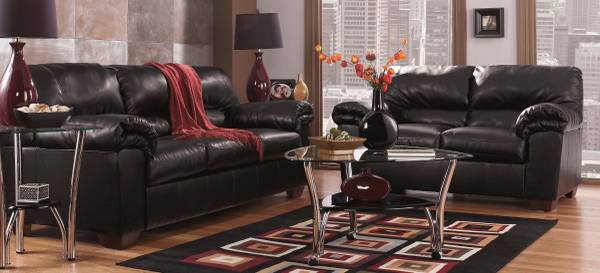 New Commando Black LEATHER Sofa ONLY