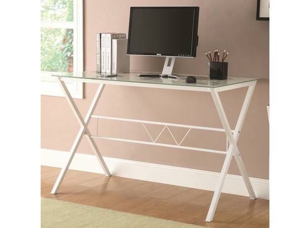 NEW IN A BOX Desk with Tempered Glass Top  800406