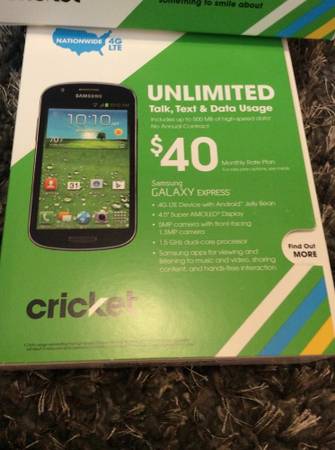 New in Box Samsung Galaxy Express 4G (New Cricket Wireless Gsm )