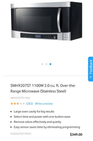 NEW in Box Samsung Microwave Venthood over Range