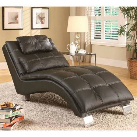 NEW LEATHER CHAISE LOUNGE CONTEMPORARY AND COMFORTABLE