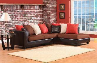 New Loose Pillow Back ChocRed Sectional