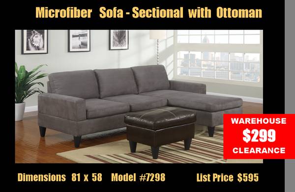 NEW  MICROFIBER  SECTIONAL