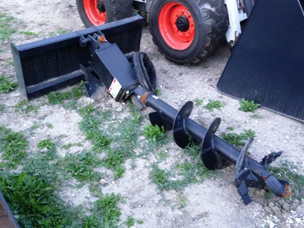 New Planetary Drive Skid Steer Auger Attachment w 2 bits