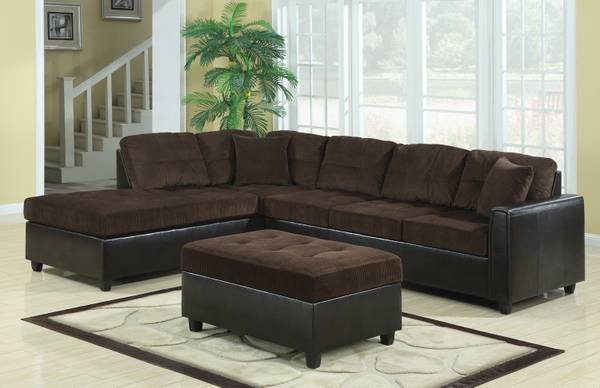 NEW RIGHT FACING BROWN  CHAISE SECTIONAL 699