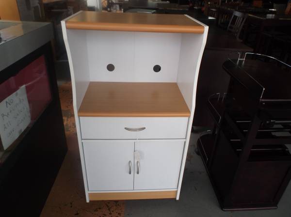 New White Microwave Cart