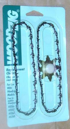 New Woodzig replacement chain set(s) for pole saw tree trimmerpruner