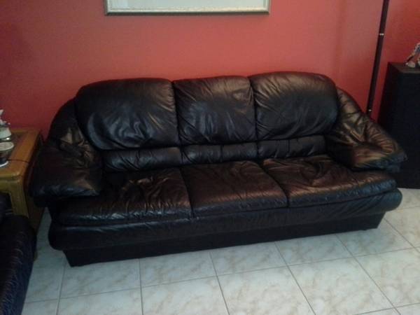 Nice Black Real Leather Couch