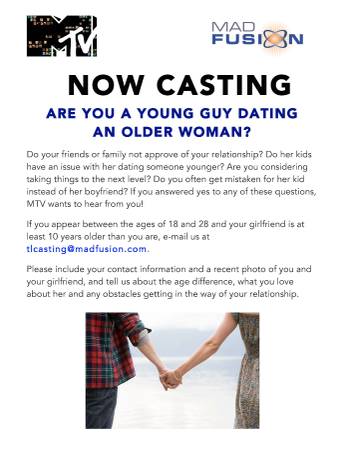 NOW CASTING FOR MTV Younger MenOlder Women Couples