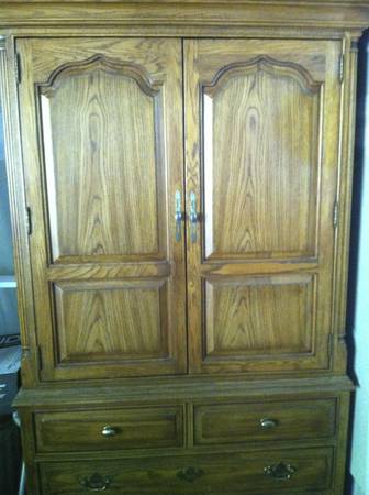 Oak Armoire Entertainment Cabinet