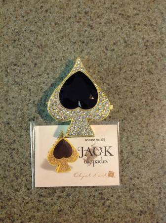 Objet dArt Jack of Spades Card MarkerTrinket Box