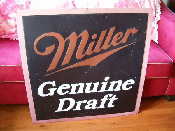 Old Metal Miller Beer Signs
