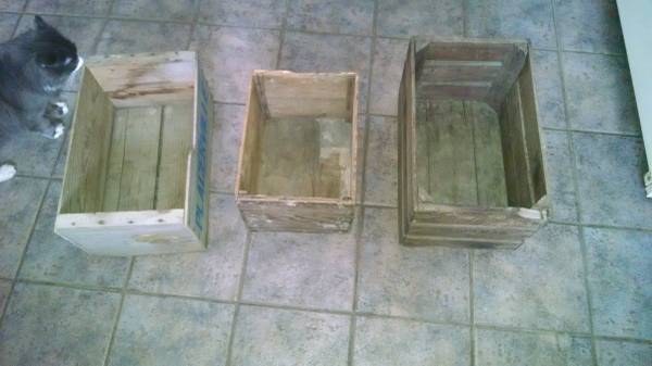 old wood boxes